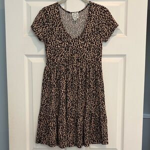 Blue Rain Leopard Print Dress